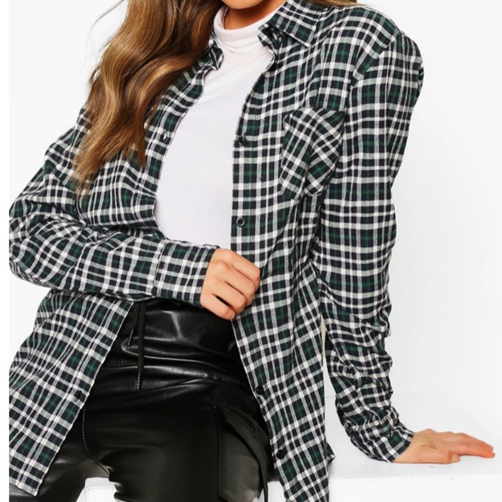 boohoo Boyfriend Flannel Shirt